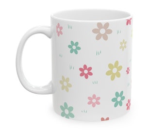 ¡Taza floral colorida!