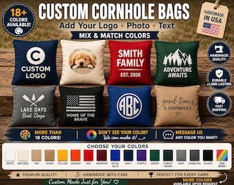 Custom Printed Cornhole Bags: Logo, Photo, Text Set (16 bags)