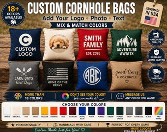Op maat bedrukte cornhole-tassen: normale grootte, handgemaakt in de VS, set van 8, mix en match kleuren