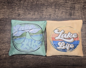 Regulation Cornhole Bags: Duck Cloth Bean Bags, Set of 8