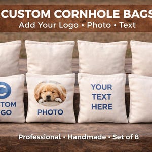 Bolsas de Cornhole con impresión personalizada: tamaño reglamentario, hechas a mano en EE. UU.