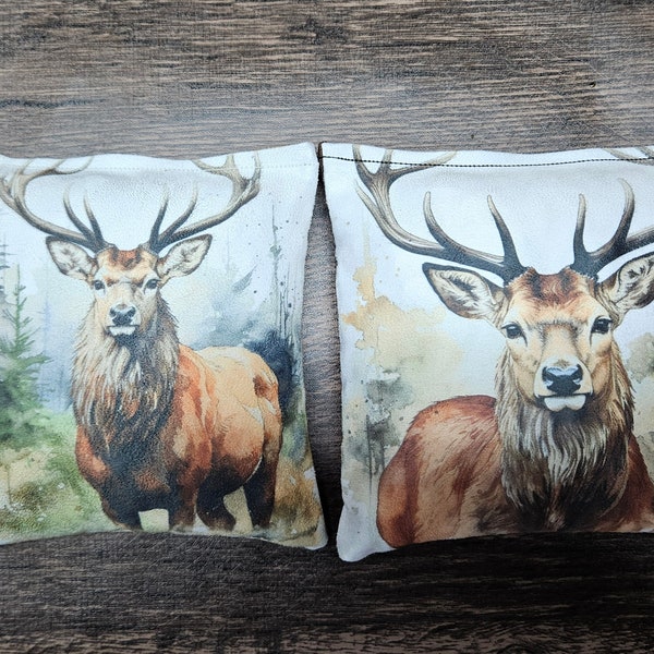 Cornhole Bags Sets of 8 Regulation Professional ,Cornhole Bean Bags ,Deer  in the Forest 14