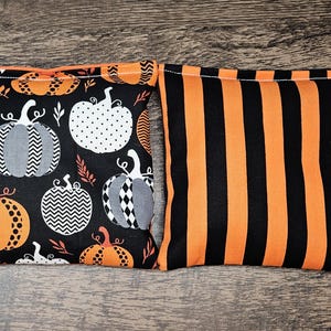 ハロウィン コーンホールバッグ：レギュレーション パンプキン＆スター ビーンバッグセット