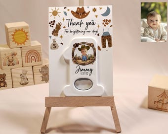 Rodeo Cowboy Birthday Magnet Favor 1st Birthday Party Gift for Guests Custom Photo Bottle Opener Bulk Sale 80 pcs Option
