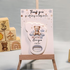 Bomboniere per baby shower per bambini, apribottiglie magnetico a forma di orsetto personalizzato, impronta personalizzata per gli ospiti, bomboniera a forma di orsetto