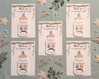 Twins Baby Shower Favor: Personalized Bottle Opener Magnet