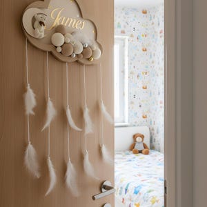Personalized Cloud Night Light, Teddy Bear Nursery Decor
