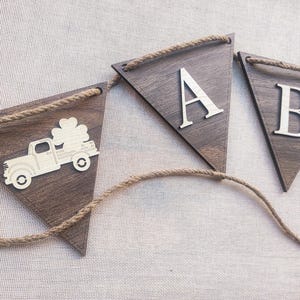 Personalized Linen & Wooden Banner, Custom Name Party Decoration, Birthday Banner, Baby Shower Decor, Kids Room Party Decor, Nursery Decor