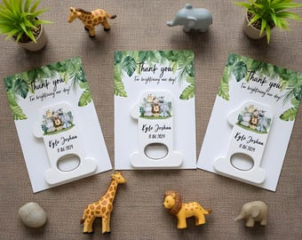 Apribottiglie magnetico per compleanno a tema giungla safari - Bomboniere personalizzate