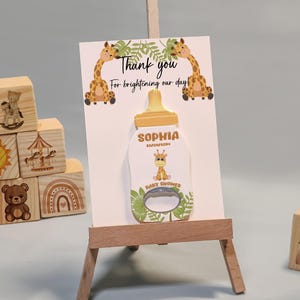 Safari Baby Shower Favor: Giraffe Bottle Magnet Opener