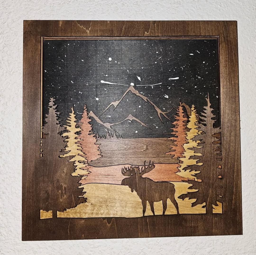 Layered Woodland Moose Design - Etsy