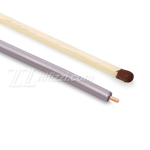 May include: A close-up of a grey, metallic-looking object with a copper end, next to a wooden match with a brown tip. The objects are on a white background. The text "hifizzzi.com" is visible.