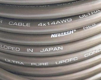 Neotech NES-5002 Speaker Cable 4x14 AWG Up-OFC Hi-Fi Speaker Wire Bulk Cut-To-Length Audiophile Audio Cable (Bare Cable)