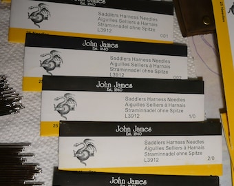 John James Saddlers Harness Needles 25 Leather Hand Sewing Ritza Tiger Thread Needles Hand Stitched Leather Craft Work