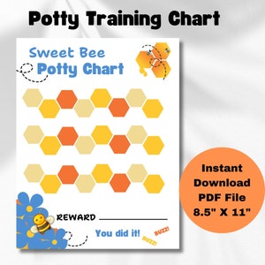Spring Honey Bee Honey Comb Toddler Potty Training Rewards Chart for boys and girls progress tracker