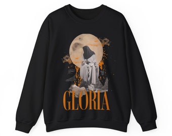 GLORIA Sweartshirt, Alone Man, Moon and man in the dark, Aesthetic fashion Clothes, Crewneck Sweatshirt, Abstract Art Sweatshirt