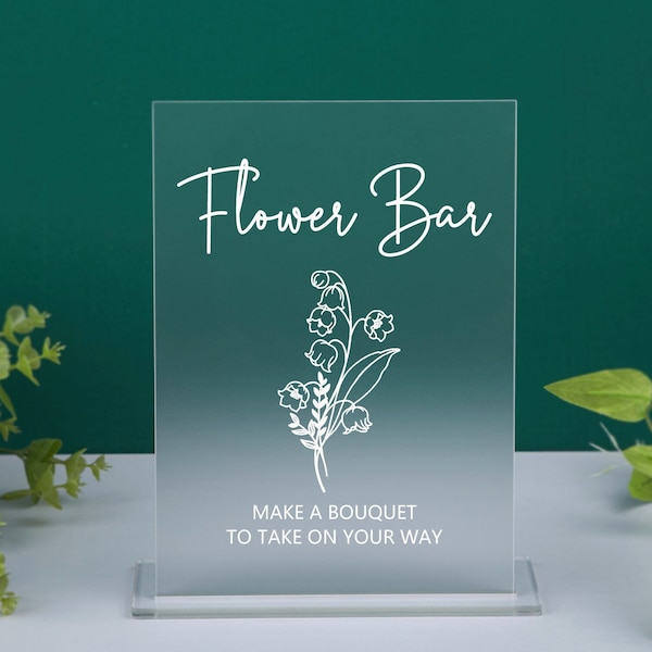 Flower Bar Sign, Modern Minimalist Bridal Shower Sign, Floral Baby Bridal Shower Sign, Make a Bouquet to Take on Your Way, Wedding Favor