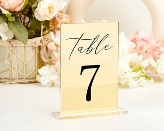 Gold Wedding Table Numbers, Table Numbers Wedding, Acrylic Table Numbers, Reception Party Decor, Wedding Table Centerpiece, Wedding Signage