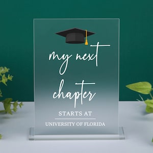 My Next Chapter Starts At, Personalized Graduation Party Decoration, Graduation Ceremony, Grad Party Tabletop Acrylic Sign, Senior 2024