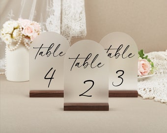 Personalized Acrylic Table Numbers Wedding,Modern Minimalist Table Numbers with Stand,Wedding Reception Sign,Wedding Table Decor,Party Decor