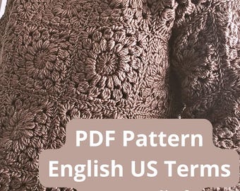 Haakpatroon voor een trui met granny squares (PDF) | Patroon voor een wollen trui met textuur en video-tutorial | Moderne trui (maten S-XL)
