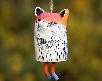 Cute Handmade Animal Wind Chime | Decorative Hand Made Hanging Windchime | Hand-Crafted Charming Fox Chime | Attractive Outdoor Wind Bell