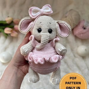 Ella – cucciolo di elefante. Schema all'uncinetto. Adatto ai principianti. (Schema PDF in INGLESE)