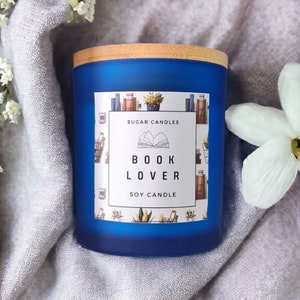 Book Lover Candle: sojakaars voor boekenliefhebbers | 9 geuren en kleuren | Boek geurkaars in pot, cadeau voor lezers