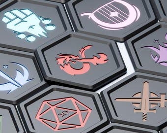 D&D Coaster Set - 15 Class Symbol Designs | 3D Print File (.stl)