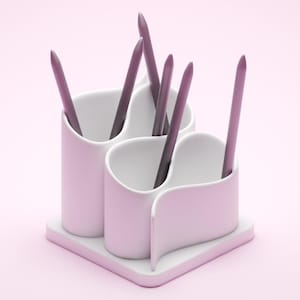 Wave Desk Organizer | 3D Print File (.stl) | Pencil Holder, Modern Desk Decoration, Office Storage