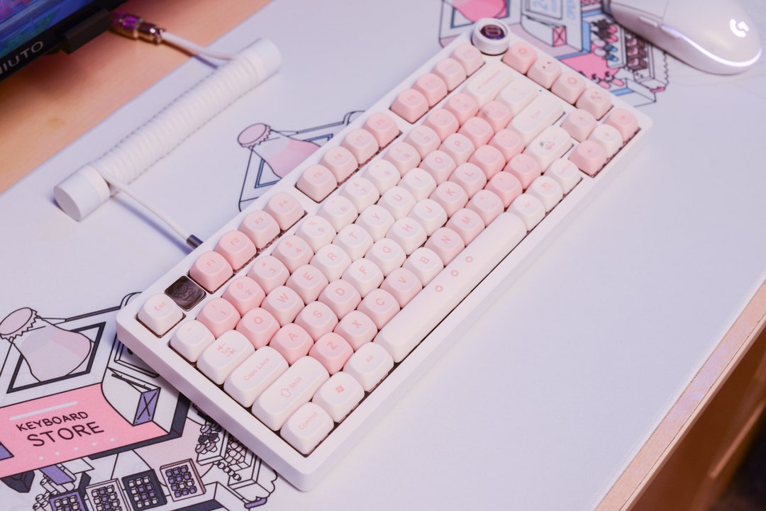 Custom Aluminum Mechanical Keyboard Leobog Hi75 Pink Cherry Themed ...