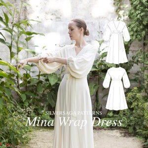 Mina wrap dress PDF sewing pattern