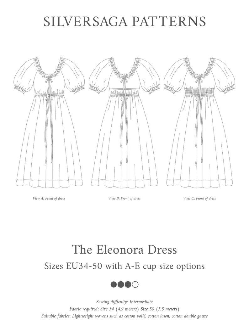 Eleonora dress PDF sewing pattern afbeelding 2