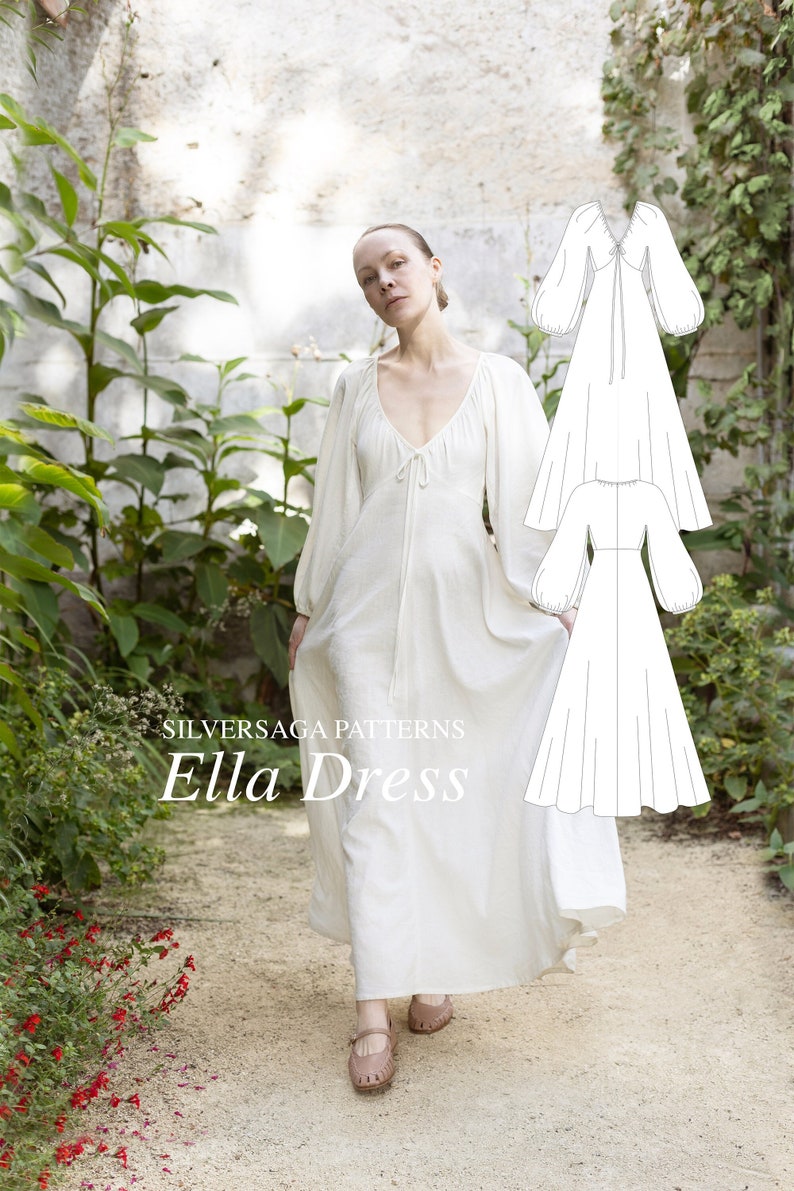 Ella dress PDF sewing pattern zdjęcie 1