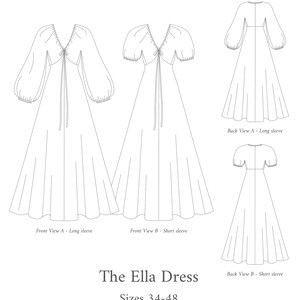 Ella dress PDF sewing pattern zdjęcie 2