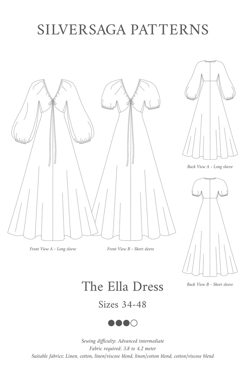 Ella dress PDF sewing pattern zdjęcie 2