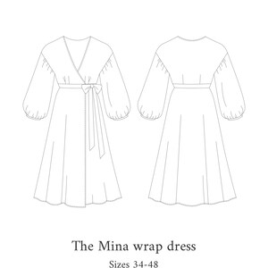 Mina wrap dress PDF sewing pattern image 2