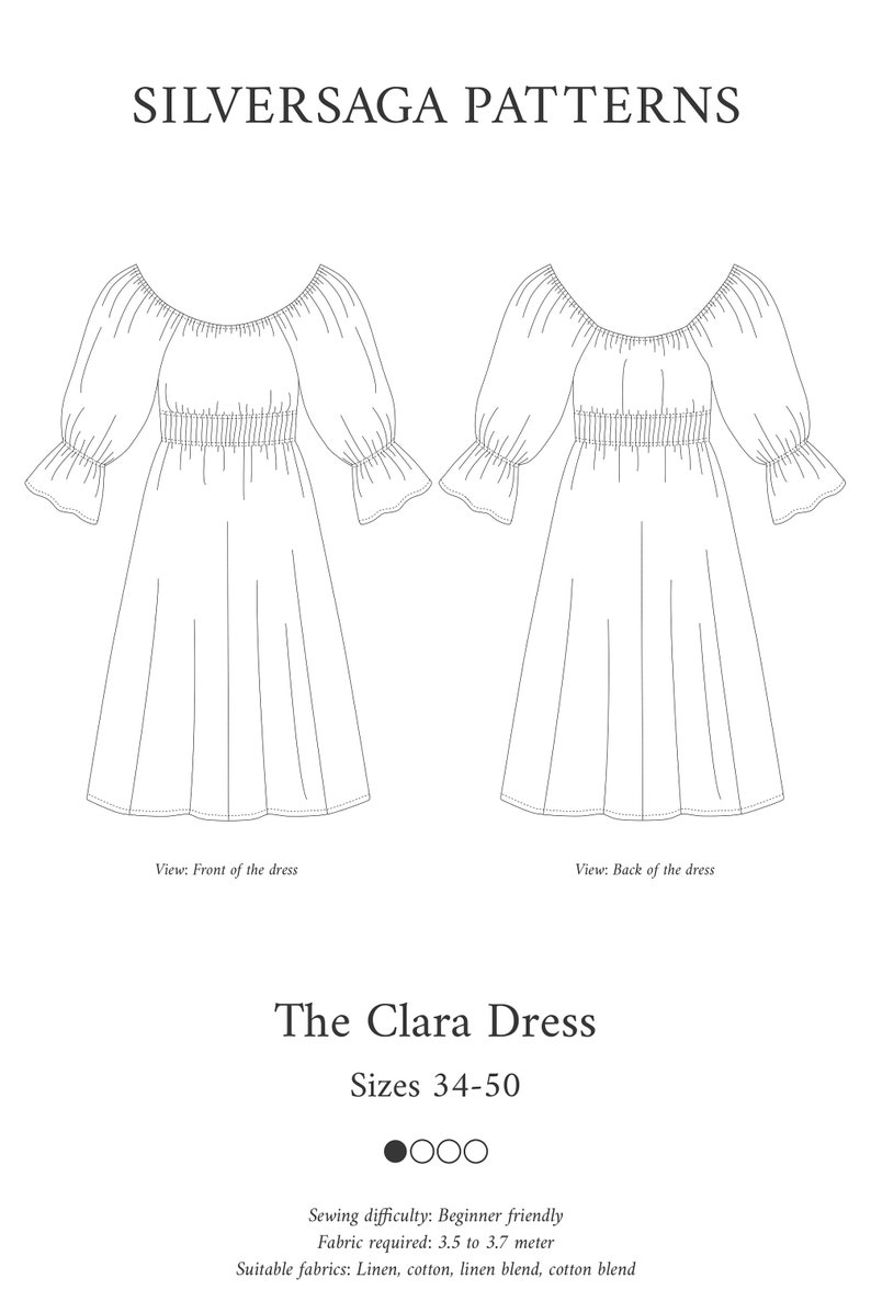 Clara dress PDF sewing pattern image 2