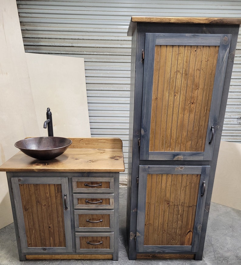 Bathroom Linen Storage Cabinet Rustic Farmhouse - Etsy