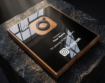 Instagram Award Plaque Made From Acrylic Glass And Spruce Wood