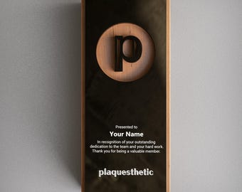 Custom Acrylic & Spruce Wood Award Plaque: Company Milestone Gift