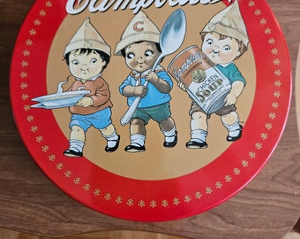 Vintage Campbell's Soup Kids Cookie Tin Box - Boîte métallique vintage / Boîte publicitaire / Campbell's Kids / Boîte Campbell's / Boîte Campbell