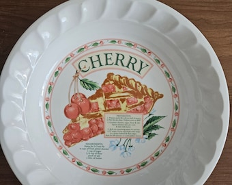 Vintage Himark Korea The Golden Pie Collection 10 1/2” Ceramic Cherry Pie Plate