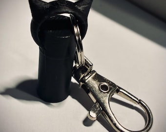 Black Cat Eye Liner Holder Keychain