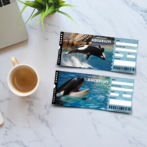 Aquarium Surprise Ticket Template Editable Orca Theme, Printable ...