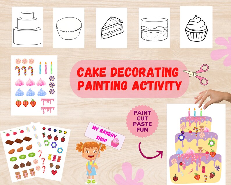 Printable Birthday Cake Craft Template - Build a Cake Decoration for ...