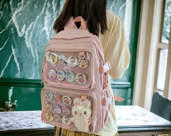 Ita Backpack - Clear Vinyl Display Window Bag, Stylish School Bag, Kawaii Backpack, Top Handle Bag, Cute Bag, Gift for Her