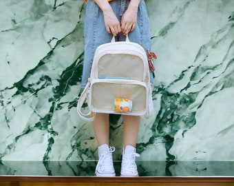 Cute Clear Transparent Women Backpack - Display Window Bag, Stylish School Bag, Kawaii Backpack, Top Handle Bag, Ita Bag, Gift for Her