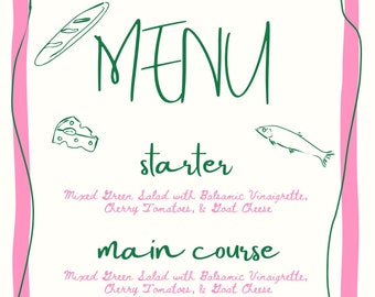 Modèle de menu