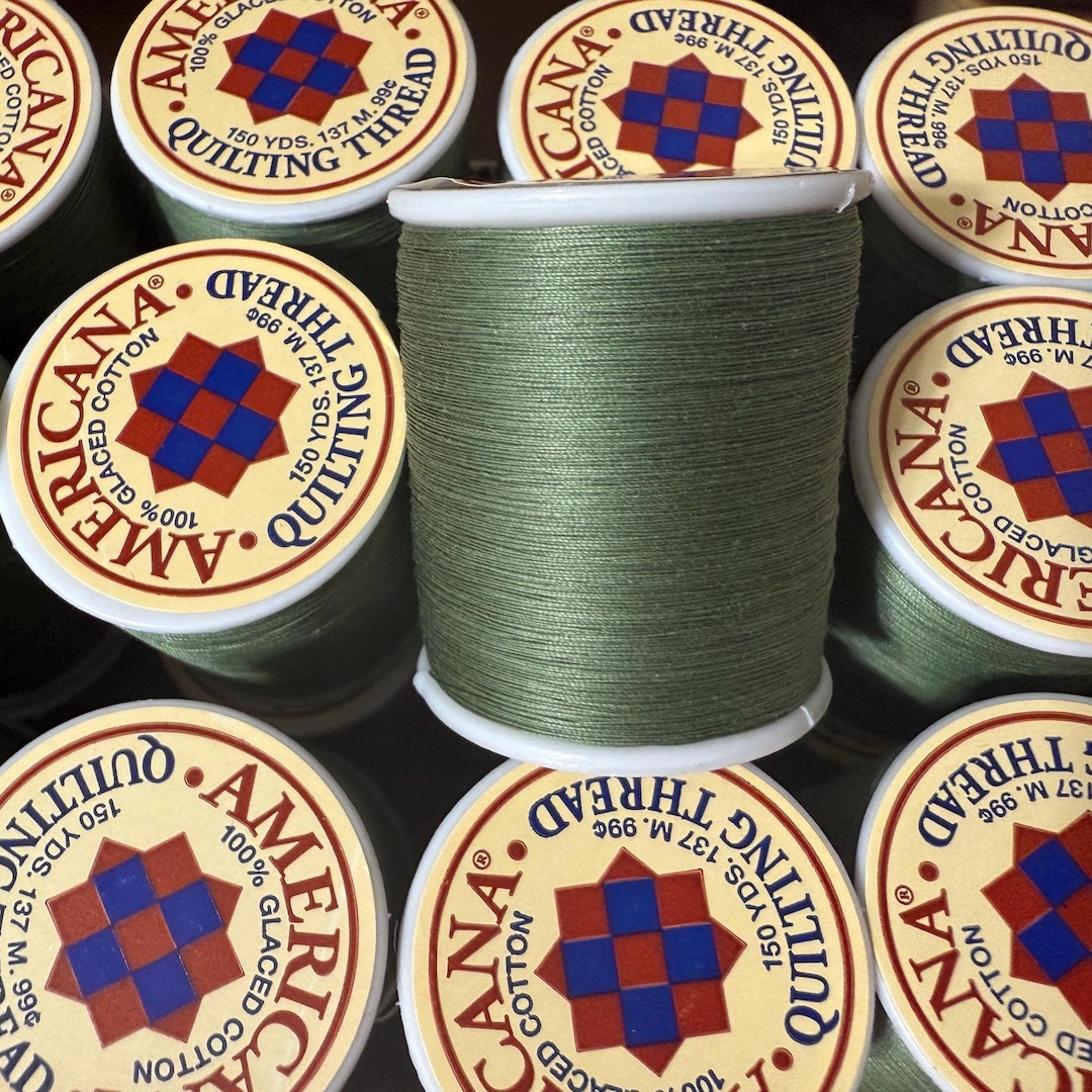 Thread America Americana 100% GLACED COTTON Quilting Thread - 8156 Olive Green New - 1 ...